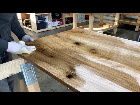 Korean Walnut Motorized Standing Desk / Woodworking /