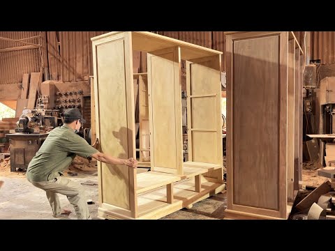 Extremely Ingenious Techniques & Skills Woodworking Crafts Worker || Cabinet Woodworking Furniture
