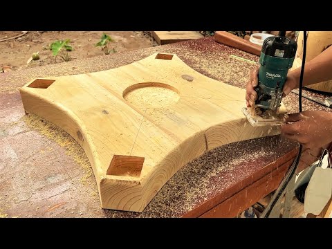 Woodworking Craftsman Hands Always Creative Wonderful // Beautiful Wooden Tea Table Design Ideas