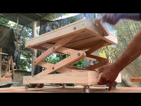 Amazing Creative Woodworking Design Project // How To Make Homemade Wooden Lifting Table