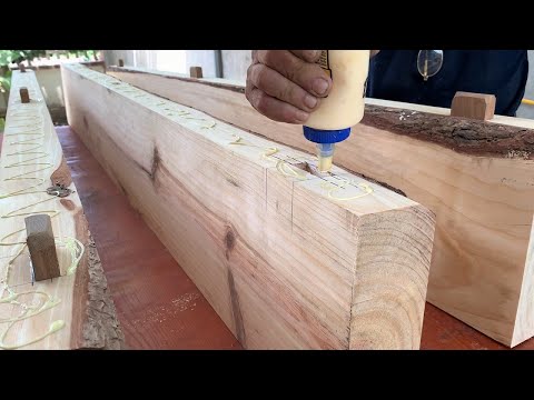INCREDIBLE Woodworking Skills From LARGE Solid Wood // Very Perfect Dining Table With Unique Design
