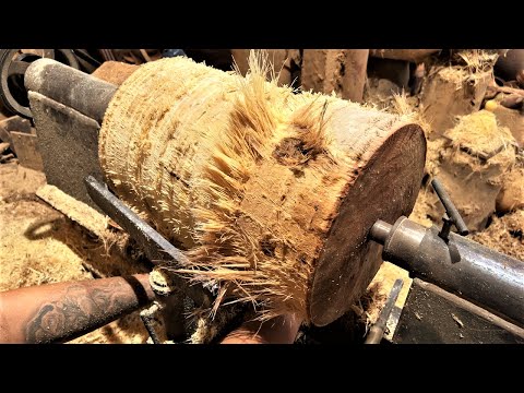 Woodworking Large Extremely Dangerous || Art Woodturning || Skills Working With Crafts Wood Lathe