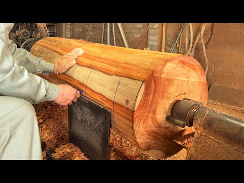 Woodworking Large Extremely DANGEROUS || Giant Woodturning || Skills Working With Giant Wood Lathe