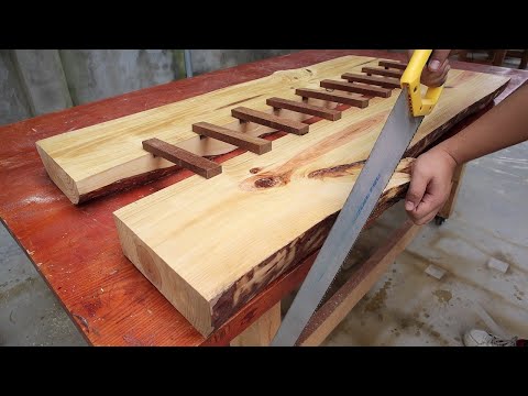Amazing Woodworking Project And Skills With Ugly Logs // Unique And Sturdy Outdoor Wooden Table