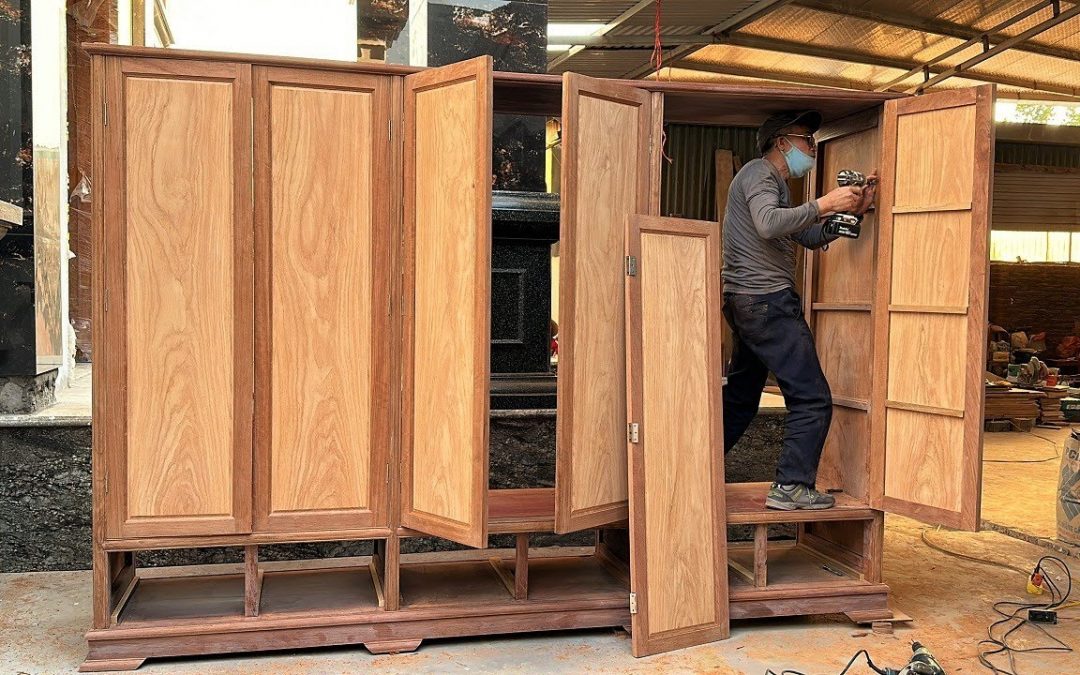 How To Build Modern 3-chamber, 6 doors, 6 storage Wardrobe // Project Woodworking Design Furniture