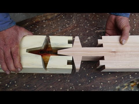 Awesome Traditional Woodworking Techniques,HOW TO Connect Straighten Wooden Bar Firmly Without Nails