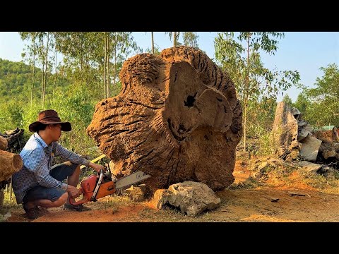 Woodworking Factory, Cutting Sawmill Machines // The Process Turning Giant Tree Stump Into Big Table